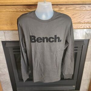 Bench Men's Logo Tee Gray 100% Cotton NWT